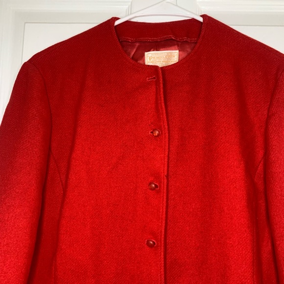 Vintage Pendleton Red 100% Virgin Wool Blazer Jacket, Size Medium! - Picture 4 of 7